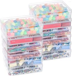 Storage Bottles 18 Pack Mini Clear Plastic Containers With Lids Empty Hinged Boxes For Beads Jewellery Tools Craft Supplies Flossers