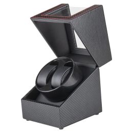 Watches 2 Slot Watch Winder Automatic Mechanical Watches Box Shaker USB Charging Carbon Fibre Storage Case