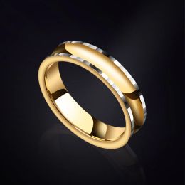 Rings 5mm Width Gold Plating Tungsten Wedding Ring Prism Design for Women Men, Free Shipping, Customised