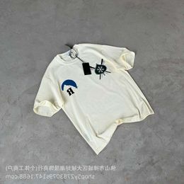 summer rhude tshirt Summer RHUDE American Fashion Brand Snow Mountain Ski Print Loose Short sleeved T-shirt