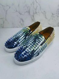 Casual Shoes Luxury Spiked Men Loafers Super Stars Bling Wedding Slip On Rivets