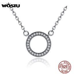 Necklaces 2021 Hot Style 100% Real 925 Sterling Silver Lucky Circle Romantic Pendant Necklaces For Women SterlingSilverJewelry CRN010