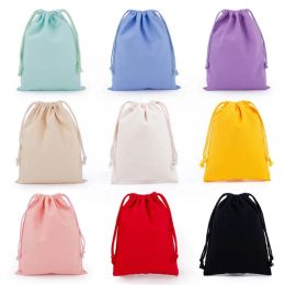 Bags 25*32 cm Colorful Drawstring Cotton Bag Blank Environmental Gift Packaging Storage Canvas Drawstring Bag