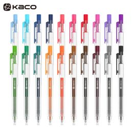 Pens Kaco 20/10 Gel Pen Set Color Push Student School Pens 0.5MM Color Ink for Drawing Writing Offfice Business Stationery Supplies