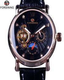 Forsining Fashion Luxury Luminous Hands Rose Golden Men Watches Top Brand Tourbillion Diamond Display Automatic Mechanical Watch9552610