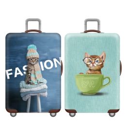 Accessories Luggage Cover Elastic Luggage Protective Covers for 1832 Inch Trolley Suitcase Case Dust Protective Cover Cat Pattern