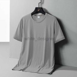 Magliette da uomo maglietta di elasticità di grandi dimensioni t-shirt manica corta a maniche maschi di seta ghiacciata mash rapido asciugatura traspirante sottile tosello solido tostare giovane t-shirt.