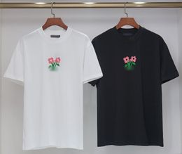 Flower embroidery designer t shirt summer short sleeve white Luxury t-shirt brand women men tshirt tee mens clothes