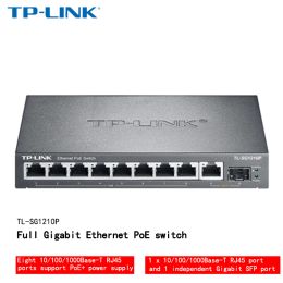 Switches TPLINK full gigabit Ethernet switch highpower POE power supply network cable hub 8port Gigabit POE 54W SG1210P POE Gigabit sw