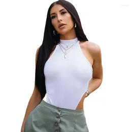 Women's T Shirts Summer Foreign Trade European And American Slim Vest Top Sexy Neck Sleeveless High Split Jumpsuit