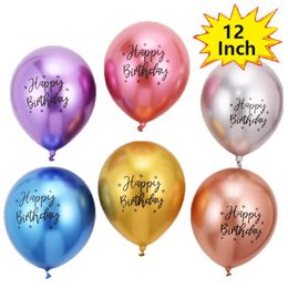 Party Decoration Blue Latex Balloon Gold Purple Red Silver 12Inch Happy Birthday Metallic Ballon Weddings Accessories Celebration 50Pcs