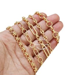 Strands 1m Gold Plated Raw Brass Handmade Chain Golden Bracelet Necklace Circle Link Chains for DIY Jewellery Making Accessories