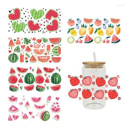 Window Stickers BERRY Dots Wrap For Libbey 16oz Can Glass Fruit Cup Valentines Coffee Watermelon Pineapple Cherry Wraps D14367