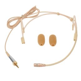 Microphones Beige Earhook Headset Mic Microphone Lockable Headworn Microphone 3.5mm 3 Pin 4 Pin XLR Connector Plug For