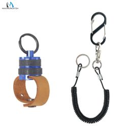 Accessories Maximumcatch DE096 Magnetic Net Release with Strong Cord and Leather Strap Landing Net Holder Fly Fishing Accessory