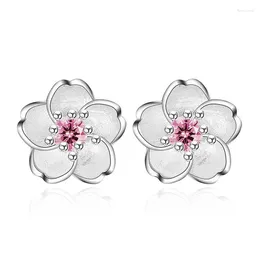 Stud Earrings Korean Style Flowers For Women Dropping Crystal Earring Girls Pretty Jewellery Gifts