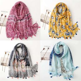 Fashion Scarves Million Polka Floral Fringe Viscose Shawl Scarf Lady High Quality Wrap Headband Bufandas Muslim Hijab Sjaal 18090cm 230821