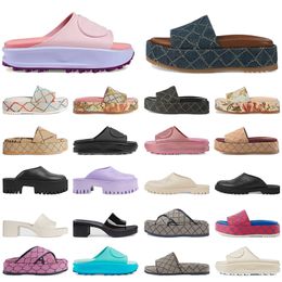 women men slippers fashion Sandals summer Beach Luxury platform flat non-slip Plaid lady high heel summer Loafers Beach slipper shoes size 35-45