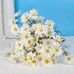 Decorative Flowers 1pc Daisy Artificial Latex Real Bride Wedding Bouquet Decoration Home Party House Flower Desktop Vase Ornaments Decor