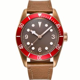 High Fashion 41mm Automatic Movemet Watch for Mens Coffee Bronze Case Hardlex Glass Reloj Luminous Mens Wrist Watch Without Box
