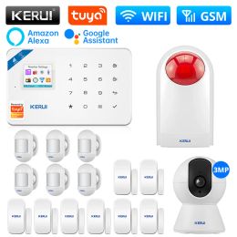 Control KERUI W181 Alarm Panel Alarm System for Home Burglar WIFI GSM Central Unit Smart Life APP Control with Motion Sensor Detector