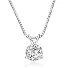 Pendants Anu VVS1 D Colour 1ct Moissanite Diamond 18K Gold Plated Three Claw Pendant Anniversary Gift Necklaces Whole267i