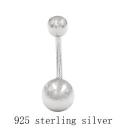 Jewelry 925 sterling silver belly Bar Double ball Navel Rings Barbell body piercing jewelry