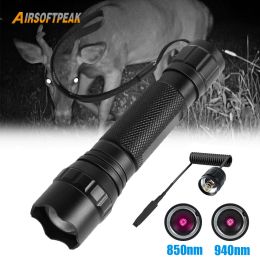 Scopes 850/940nm Infrared Flashlight Zoomable IR Illuminator for Night Vision Devices Hunting Torch Tactical Weapon Gun Lights