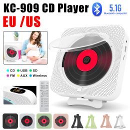 Player Portable CD Player Bluetooth Speaker Stereo 3.5mm CD Players LED Screen Wall Mountable CD Music Player with IR Remote Control FM