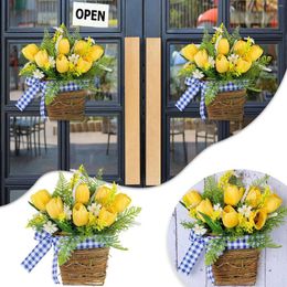 Decorative Flowers Summer Flower Simulation Fresh Small Yellow Ornaments Living Room Sofa Decoration Pendant Wreaths And Garlands