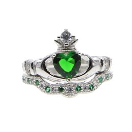 Rings 925 sterling silver factory wholesale wedding engagement heart irish claddagh promise ring set