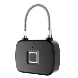 Control Fingerprint Smart Padlock Lock 360 Degree Angel Fingerprint Recognise 10 Group Fingerprint Storage Luggage Padlock Door Lock