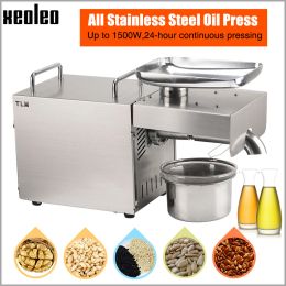 Pressers XEOLEO olive oil press 1500W pressing Peanut/Flaxseed/Rapeseed machine Oil press mashine For Home & Commercial Stainless Steel