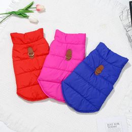 Dog Apparel Blank Jacket Vest Winter Sleeveless Pet Clothes For Small Dogs Chiwawa Costume Pups D-Ring Padded Coat S-XL