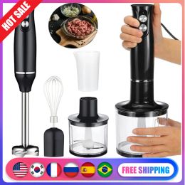 Blenders 500W Handheld Stick Mixer Set 2 Mix Speed 4In1 Stainless Steel Blades 700ml Mixing Beaker Egg Whisk Whisk Juicer