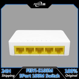 Control FEIYI S105M Ethernet Switch,Mini 5 Port Desktop Ethernet Network Switch,100Mbps LAN Hub,Small and Smart,Plug and Play,Easy Setup