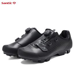 Footwear Santic 2023 New Cycling Shoes MTB Bike Shoes PU Upper Nylon Sole Bicycle Cycling Shoes For Men and Women