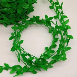 Decorative Flowers 10Meter Silk Leaf-Shaped Artificial Flower Green Leaves For Home Wedding Decoration Wreath Scrapbooking Craft Fake