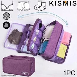 Bags KISMIS Portable Waterproof Underwear Storage Bag Travel Bra Organiser Lingerie Socks Toiletry Bag Layer Cosmetic Pouch