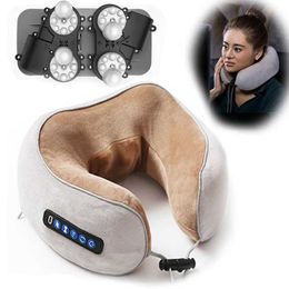Electric massagers U-shaped pillow neck massager electric USB charging portable neck and shoulder Cervical relaxation massager outdoor household car Y240422