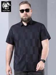 Men's Casual Shirts Baisheng MiniMalist LapeL Short Sleeved Fat Guy Shirt