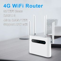 Routers 4g Sim Card Wifi Router 4g Lte Cpe 300m Cat4 32 Wifi Users Rj45 Wan Lan Indoor Wireless Modem Hotspot Dongle