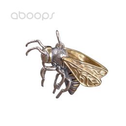 Pendants Bicolor 925 Sterling Silver Honey Bee Pendant with Gold Wings for Men Women,Free Shipping