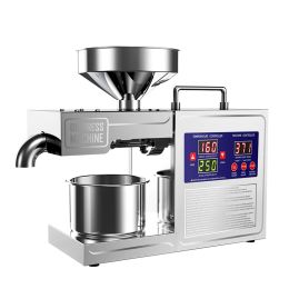 Pressers 2023 New Electric Intelligent Household Oil Press Stainless Steel Frying Machine Easy Operating Oil Pressing Cold Hot Extractor