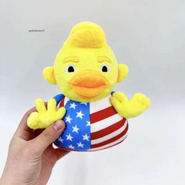 Funny Trump American Flag Cartoon Stuffed Animal Doll Duck Plush Toy 0422