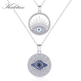 Necklaces KALETINE Luxury Crystal Evil Eye Pendant Charms For Necklace Making DIY 925 Sterling Silver Enamel Charm Birthday Jewelry