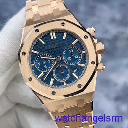 AP Wrist Watch Chronograph Royal Oak Series 26715OR Blue Disc Date Timing Function Automatic Machinery Unisex Watches Can Be Worn By Men And Women