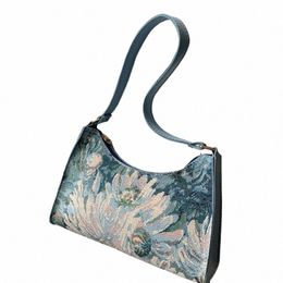 trendy New Oil Painting Armpit Bag For Women Fi Shoulder Bag Small Shop Handbag Spring Summer Underarm Bag Designer q8Cg#