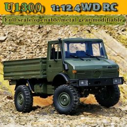 Car Rc Electric OffRoad Climbing Remote Control Car 1:12 U1300 Unimog Abs Plastic Armygreen Toy Model Remote Control Birthday Gift