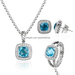 Bracelet Earrings Necklace Ring Jewellery Set Diamonds Pendant And Earring Luxury Women Gifts Drop Delivery Sets Dh3Am